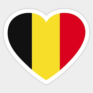 I Love Belgium // Heart-Shaped Belgian Flag Sticker